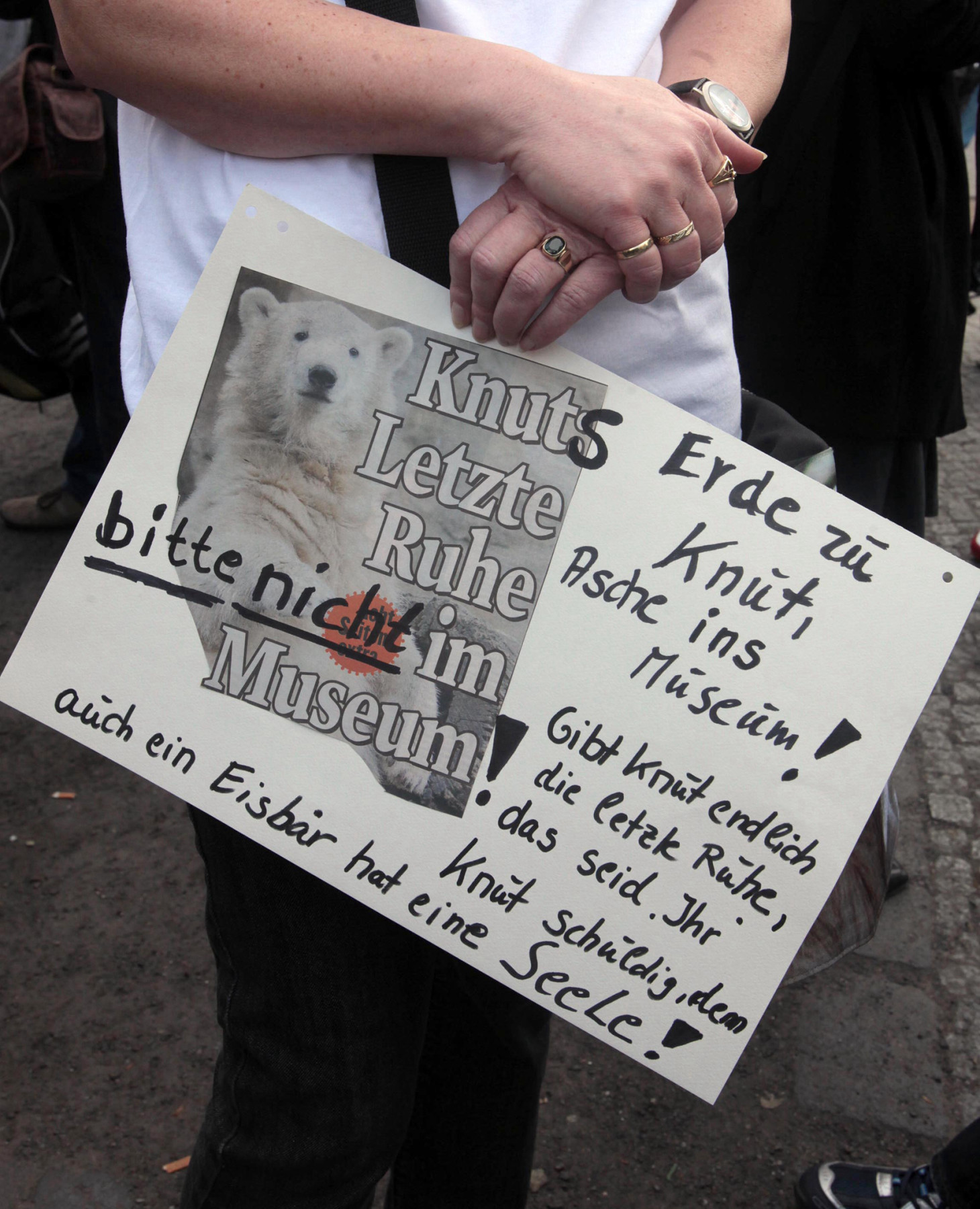 Bild eines oben beschriebenen Protestplakats